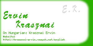 ervin krasznai business card